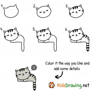 Cat drawing for kids - Kids Drawing Blog
